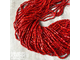Коралл тонированный красный палочки продольные фри-форм 3-4х7-9 мм, цена за нить 19 см