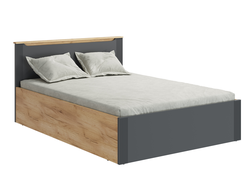 Спальня ЭМИЛИЯ - Кровать с ПМ ЭЛ-33 (2000х1400) Дуб Крафт золотой/Графит