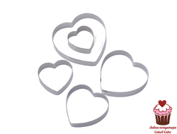 Набор вырубок Сердце 5 шт., металл