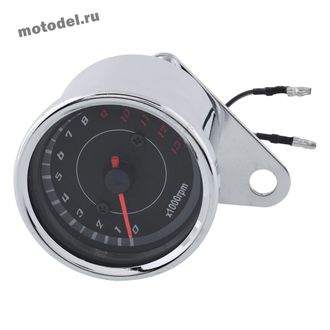 Тахометр на мотоцикл с подсветкой, универсальный, хром