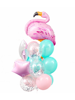Набор шаров с гелием "Розовый фламинго"