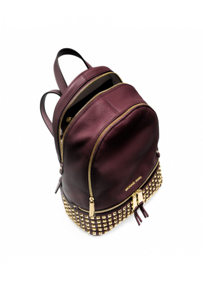 Рюкзак Michael Kors Rhea (бордовый с золотыми заклепками)