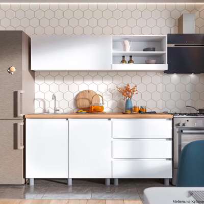 Хелен кухонный гарнитур 1,7м Белый/Белый