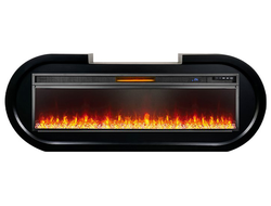 Линейный электрокамин Soho черный с очагом Vision 60 LED