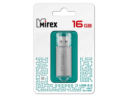 флешка Mirex USB 16GB UNIT серебро