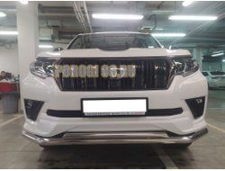 Защита переднего бампера двойная d60/42 для Toyota Land Cruiser Prado 150 Black Onyx (2020-...)