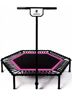 Фитнес батут для джампинга с ручкой JumpMan 135 см (розовый)