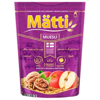 Matti мюсли 250г с орехом и яблоком