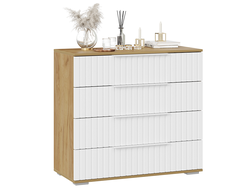 Спальня ХИЛТОН - Комод Дуб Крафт золотой/Белый матовый