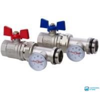 Кран шар. с термометром для коллектора 1&#039;&#039; прямой VIEIR (1/12)