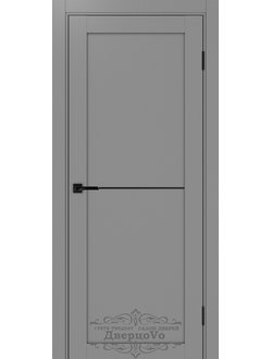 OPTIMA PORTE (ОПТИМА ПОРТЕ)/ TURIN (ТУРИН) 502 АПП SB, СЕРЫЙ/ ПОЛОТНО ГЛУХОЕ с ГОРИЗОНТАЛЬНЫМ ЧЕРНЫМ МОЛДИНГОМ