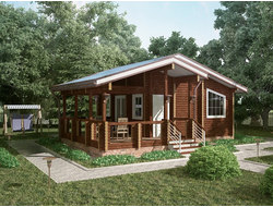 Баня из клееного бруса ПБ-19, 56 м2