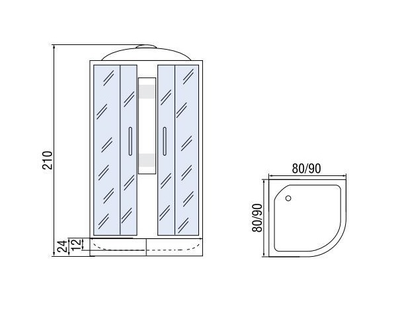 ДУШЕВАЯ КАБИНА RIVER REIN 80/24 МТ 80X80