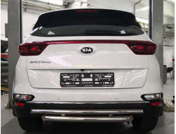 Защита заднего бампера двойная d60/42 для Kia Sportage (2018-2021)