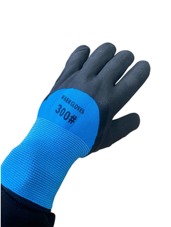 Перчатки зимние #НХ-300 "Синие"водонепроницаемые, латексные (температурный режим -20С) цена указана за 10 пар