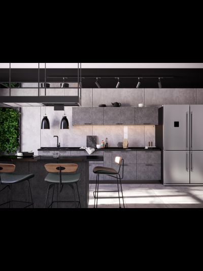 Хелмер  Дуб вотан/Бетон кухня модульная с фасадами из ЛДСП