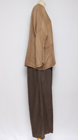 Блуза свободная "Полоски люрекс" черная, бежевая до р.54