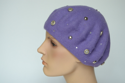 Лавандовый берет фетровый Vizio Италия 3633 BL