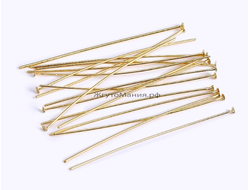 ПИН "ГВОЗДИК" СО ШЛЯПКОЙ, цвет СЕРЕБРО, материал Латунь, длина 50мм (10 штук)