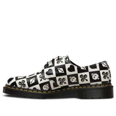 Ботинки Dr. Martens 1461 женские с принтом черно-белые