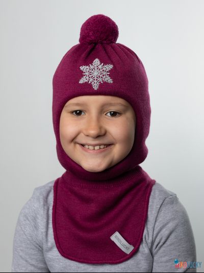 Шапка-шлем 23101-04 с утеплителем, хб подклад, рубиновый 50-52