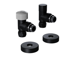 Набор термостатический угловой Royal Thermo Design Pro 15мм М30х1,5 (Черный)