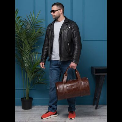 Кожаная дорожная сумка Faenza Premium brown (арт. 
4033-02)