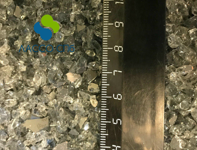 Стеклянная крошка Прозрачная Серая Зеркальная* 2-6 мм 200 гр