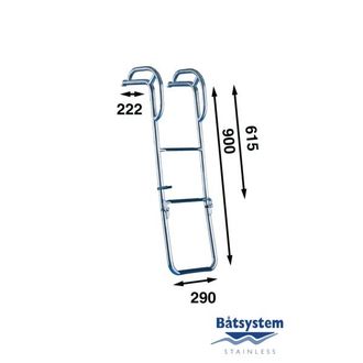 Трап носовой Batsystem BU80P 900 x 290 мм 3 ступеньки, 9519037482