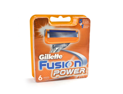 Сменные кассеты для бритья жилетт GILLETTE FUSION POWER 6 КАССЕТ (ENG)