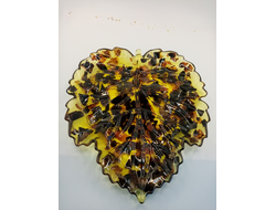 Тарелка лист со срезом янтаря