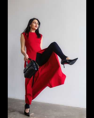 Топ удлиненный из вискозы (красный)