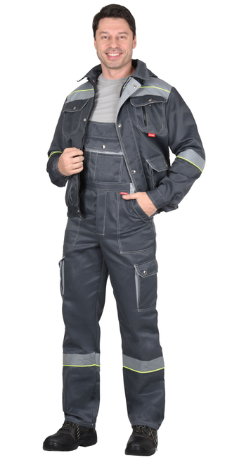 Костюм летний Титан серый ,куртка с капюшоном +полукомбинезон