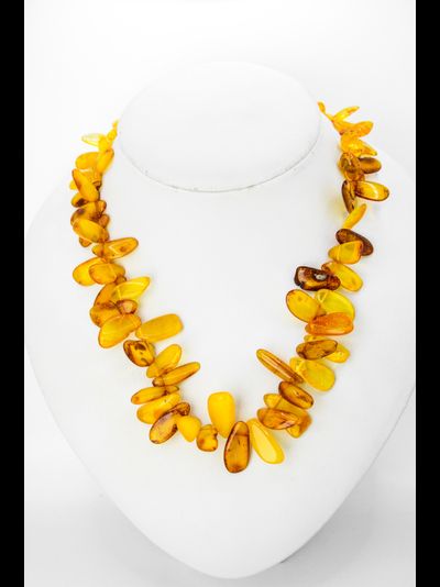 Бусы "Облепиха" из медового янтаря 06696