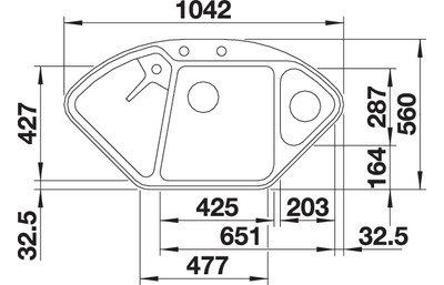 Мойка Blanco DELTA II-F SILGRANIT c кл.-авт. InFino, 523670