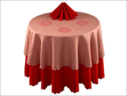 Овальные льняные скатерти с вышивкой для овального стола