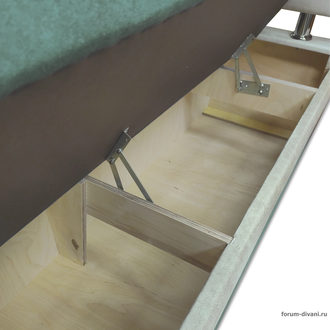 Кухонный ДИВАН "ФОРУМ-4" с боковой спинкой, Зеленый/Слоновая кость Правый