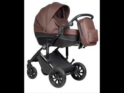 Детская коляска 3 в 1 Farfello Molly Trio Шоколадный (Экокожа)