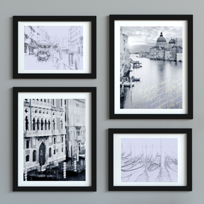 Набор из 4-х постеров «Мысли о Венеции» из коллекции «Города Европы».