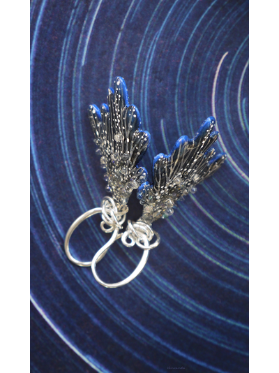 Серьги-крылья "Дитя звёздного моря", волшебное украшение-талисман