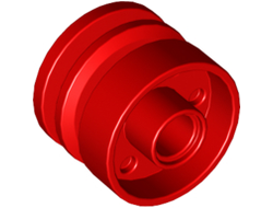 Wheel 18mm D. x 14mm with Pin Hole, Fake Bolts and Shallow Spokes, Red (55981 / 6106243 / 6109680 / 6256881)