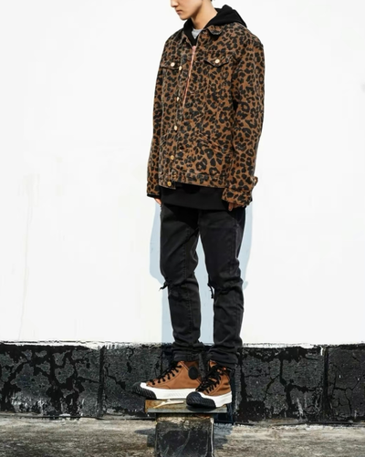 Кожаные кеды Конверс коричневые высокие 169362C с чем носить фото