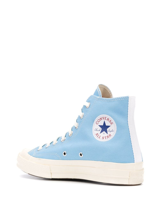 Кеды Converse Play Comme Des Garcons голубые высокие