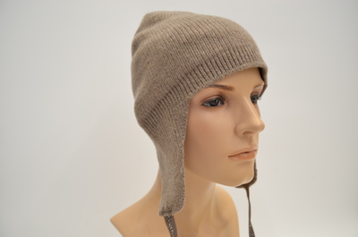 Шапка ушанка вязаная кашемир
