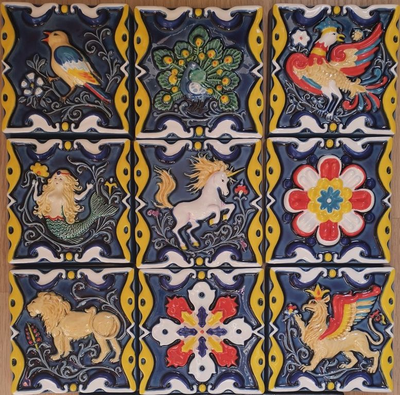 Керамическая плитка "Русские изразцы" (цветная)