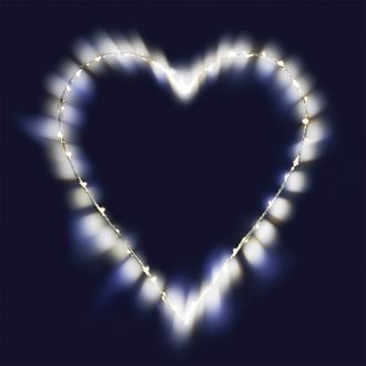 Фигура "Сердце" на каркасе, 40 минисветодиодов, 26 см, на батарейках, теплый белый