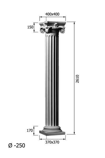 размеры KLN-250 диаметром 250 мм