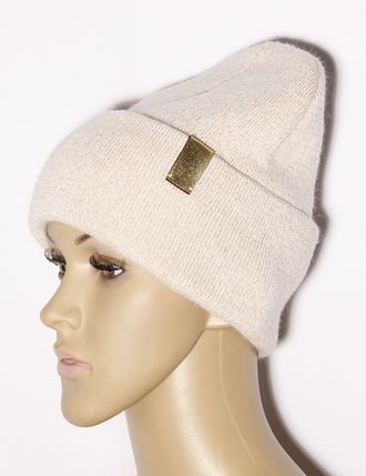 Екатеринбург. Шапка женская "Ангора гладкая" 845 бежевая,  тиффани