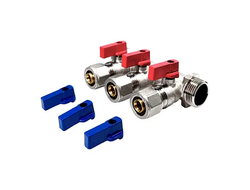 Коллектор STI с шаровыми кранами 3/4", 3 отвода 16 (обжим)