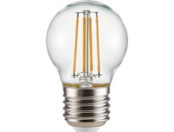 Светодиодная лампа Ecola шар G45 E27 7W 2700K 2K прозр. 68х45 филамент (нитевидная) 360° Premium N7PW70ELC